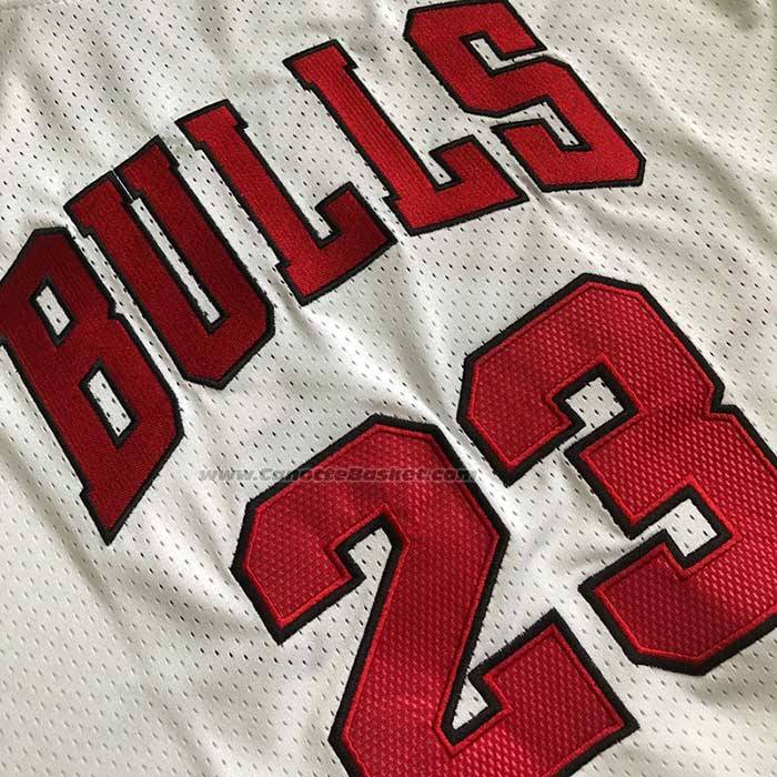 Maglia Manica Corta Chicago Bulls Michael Jordan No Bianco
